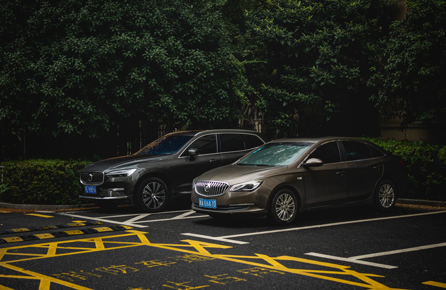 Skoda Kamiq kontra Karoq i Kodiaq – porównanie rodzinnych SUV‑ów pod kątem przestrzeni, spalania oraz kosztów przeglądów SUV i sedan Skody zaparkowane obok siebie na miejskim parkingu